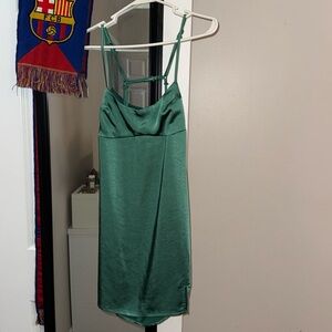 Green mini dress
